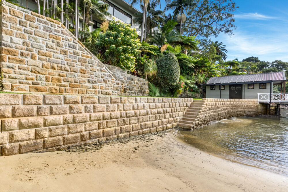 Sea wall stonework